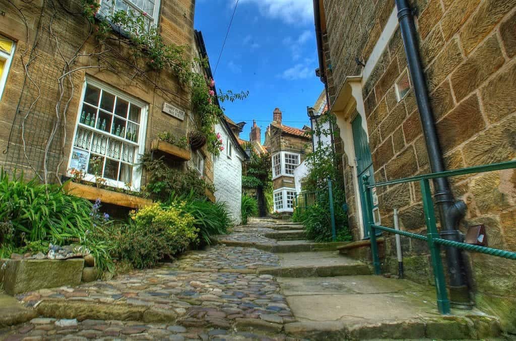 stone houses on a hill in england