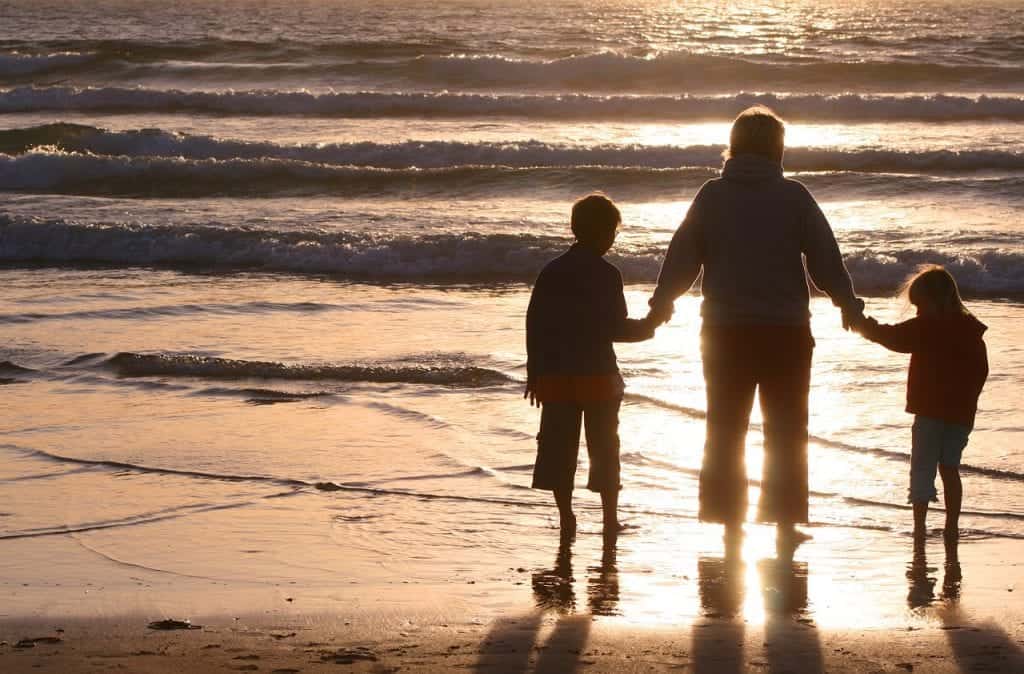 Family at the beach