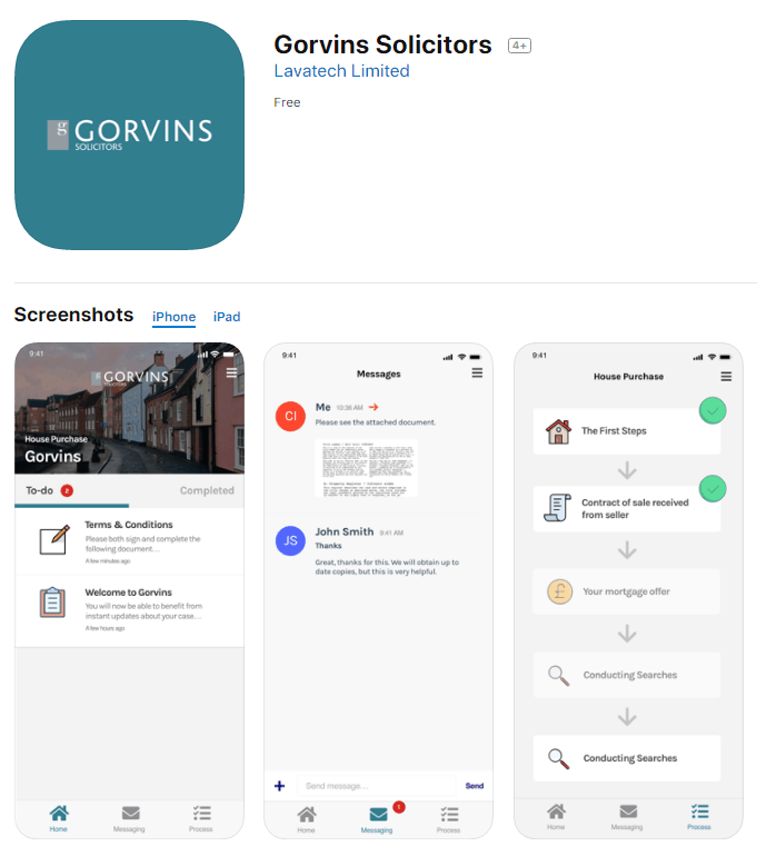 Gorvins Mobile App - Store